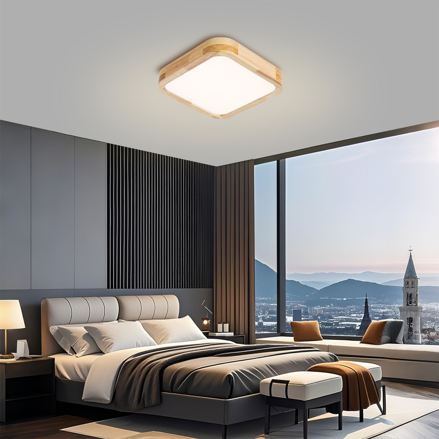 BRILAGI - LED Ceiling Light WOODLINE SQUARE LED/32W/230V 3000/4000/6000K Oak 30x30 cm
