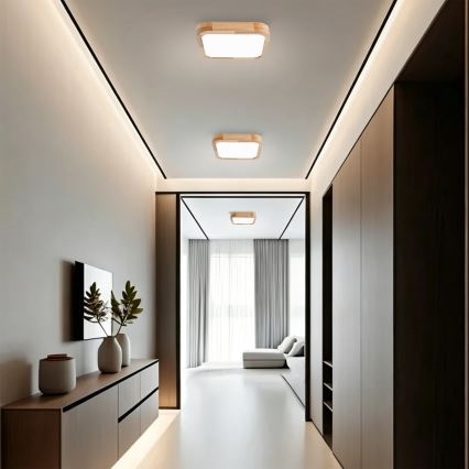 BRILAGI - LED Ceiling Light WOODLINE SQUARE LED/32W/230V 3000/4000/6000K Oak 30x30 cm