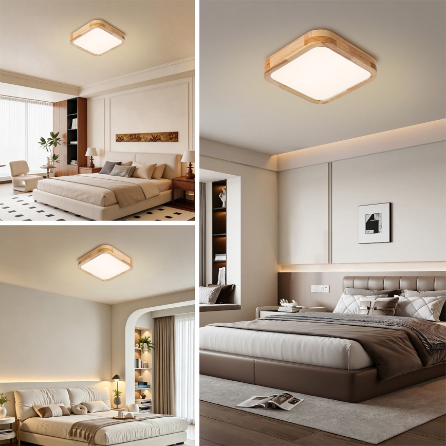 BRILAGI - LED Ceiling Light WOODLINE SQUARE LED/32W/230V 3000/4000/6000K Oak 30x30 cm