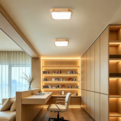 BRILAGI - LED Ceiling Light WOODLINE SQUARE LED/32W/230V 3000/4000/6000K Oak 30x30 cm
