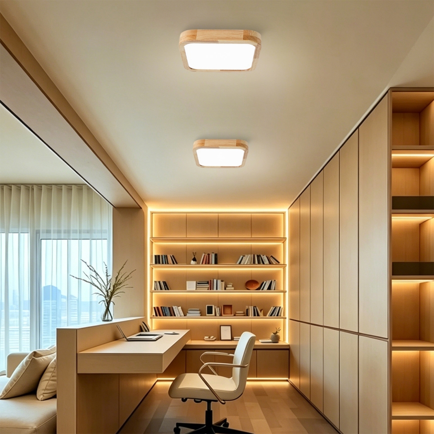 BRILAGI - LED Ceiling Light WOODLINE SQUARE LED/32W/230V 3000/4000/6000K Oak 30x30 cm
