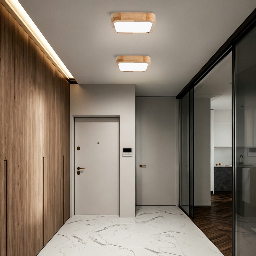 BRILAGI - LED Ceiling Light WOODLINE SQUARE LED/32W/230V 3000/4000/6000K Oak 30x30 cm