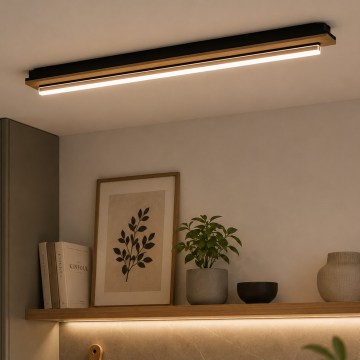 Brilagi - LED Ceiling Light WOODY FLAT LED/25W/230V oak/black