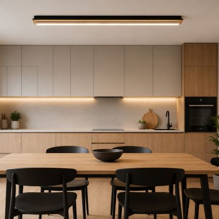 Brilagi - LED Ceiling Light WOODY FLAT LED/25W/230V oak/black