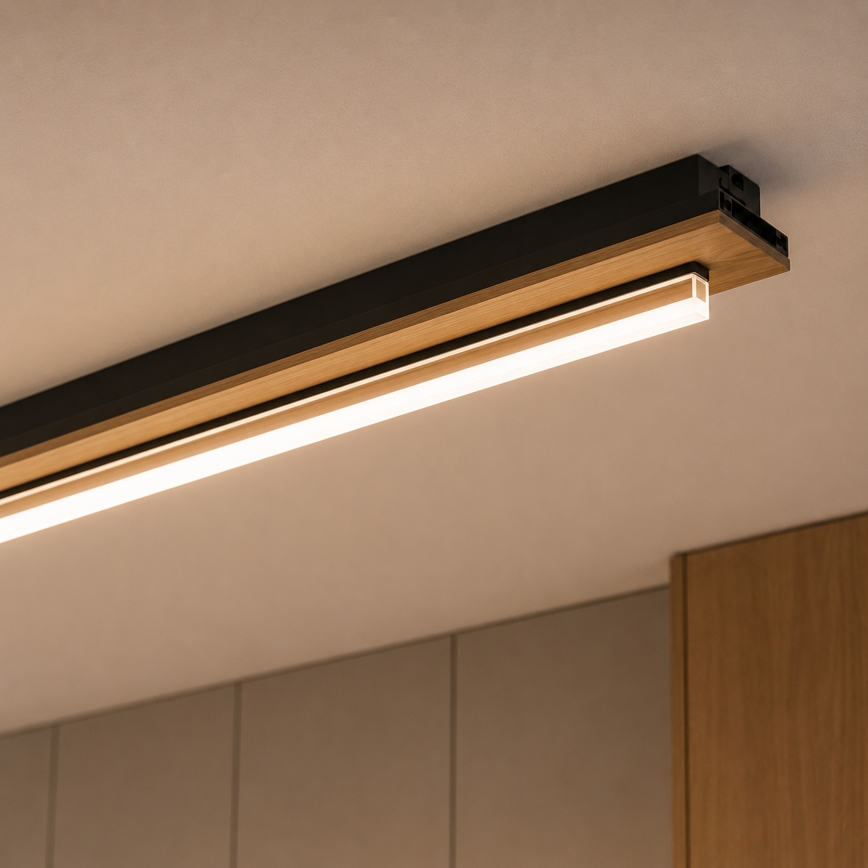 Brilagi - LED Ceiling Light WOODY FLAT LED/25W/230V oak/black