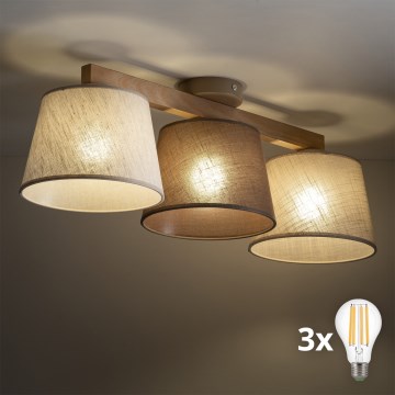 BRILAGI - LED Ceiling-mounted chandelier LATTE 3xE27/15W/230V pine/mix
