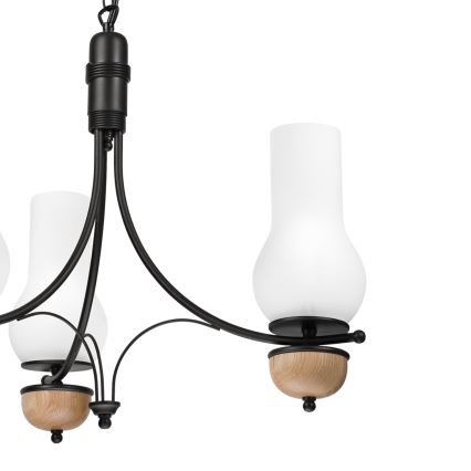 Brilagi - LED Chain Chandelier COTTAGE 3xE14/40W/230V oak/black/white