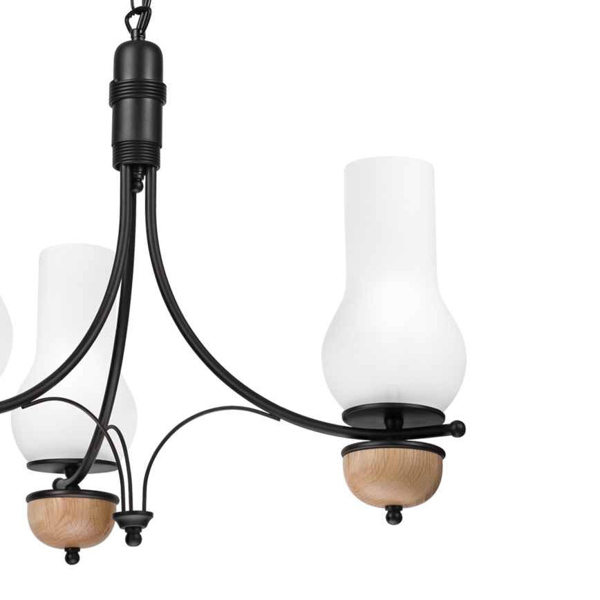 Brilagi - LED Chain Chandelier COTTAGE 3xE14/40W/230V oak/black/white