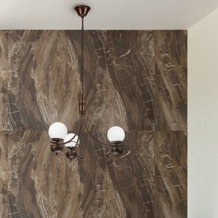 Brilagi - LED Chandelier on a chain COTTAGE 3xG9/40W/230V brown/white
