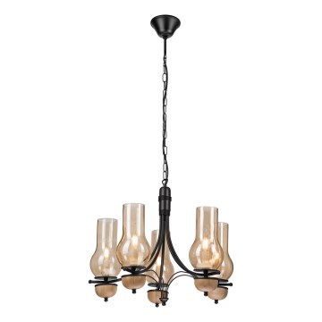 Brilagi - LED Chandelier on a chain COTTAGE 5xE14/40W/230V beech/brown