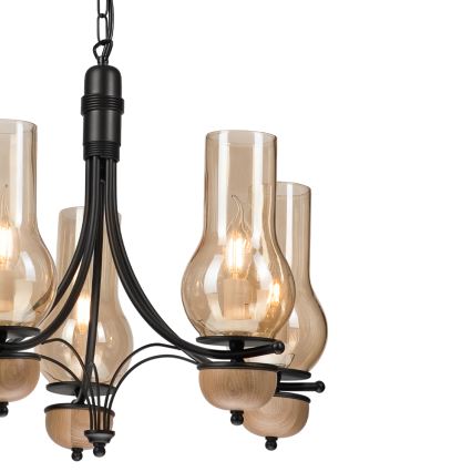 Brilagi - LED Chandelier on a chain COTTAGE 5xE14/40W/230V beech/brown