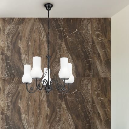 Brilagi - LED Chandelier on a chain COTTAGE 5xE14/40W/230V black/white