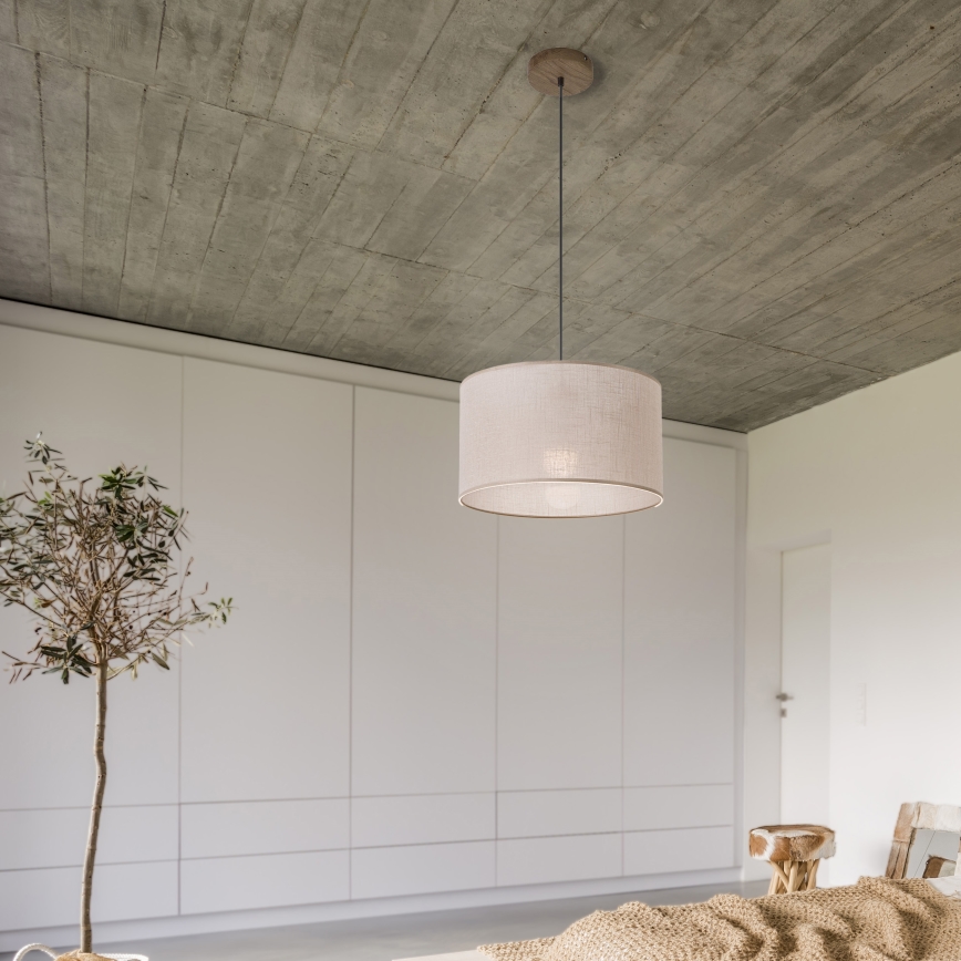 Brilagi - LED Chandelier on a string ANTHONY 1xE27/60W/230V oak walnut/beige