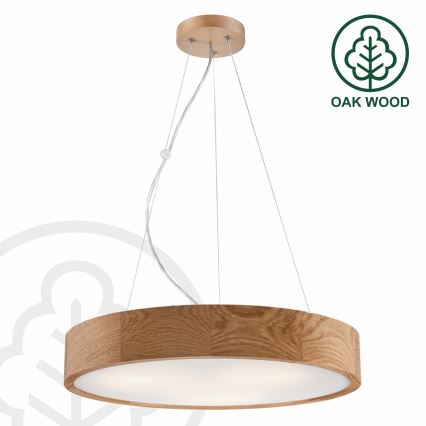 Brilagi - LED Chandelier on a string CARVALHO 3xE27/60W/230V oak d. 47,5 cm