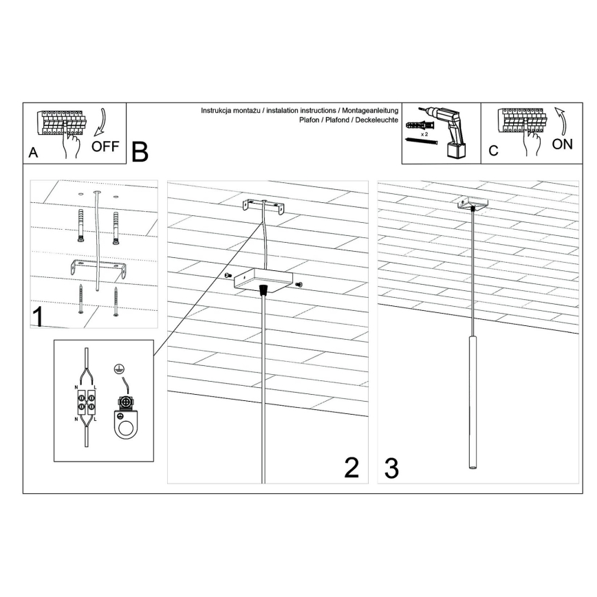 Brilagi -  LED Chandelier on a string DRIFA 1xG9/4W/230V white