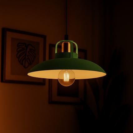 Brilagi - LED Chandelier on a string FLAMENGO 1xE27/60W/230V green