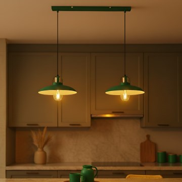 Brilagi - LED Chandelier on a string FLAMENGO 2xE27/60W/230V green