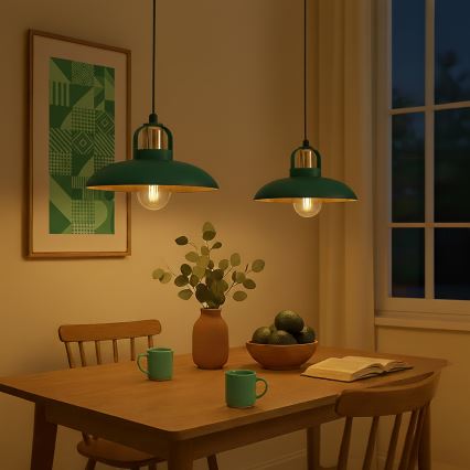 Brilagi - LED Chandelier on a string FLAMENGO 2xE27/60W/230V green