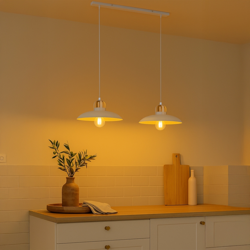 Brilagi - LED Chandelier on a string FLAMENGO 2xE27/60W/230V white