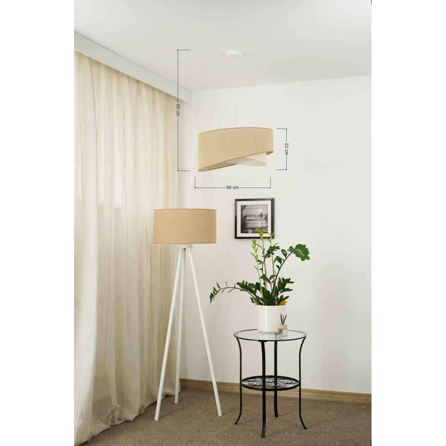 Brilagi - LED Chandelier on a string LYRA 1xE27/15W/230V beige/creamy