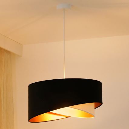 Brilagi - LED Chandelier on a string LYRA 1xE27/15W/230V black/creamy/gold