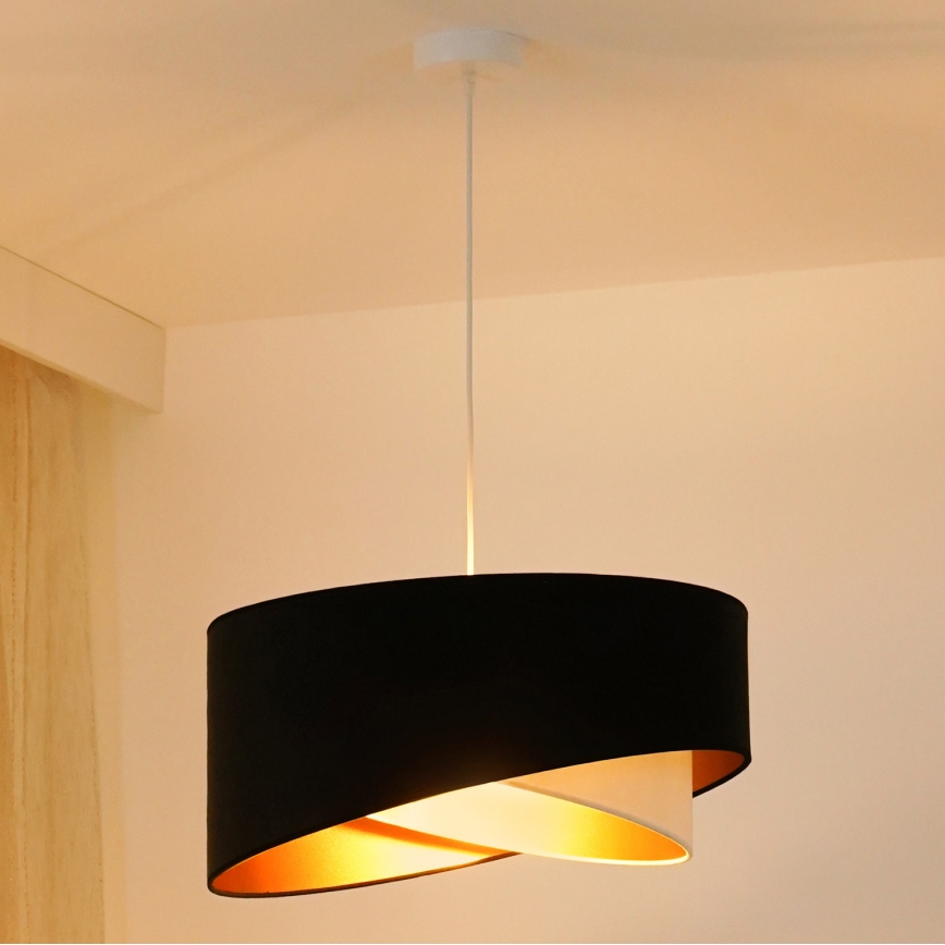 Brilagi - LED Chandelier on a string LYRA 1xE27/15W/230V black/creamy/gold