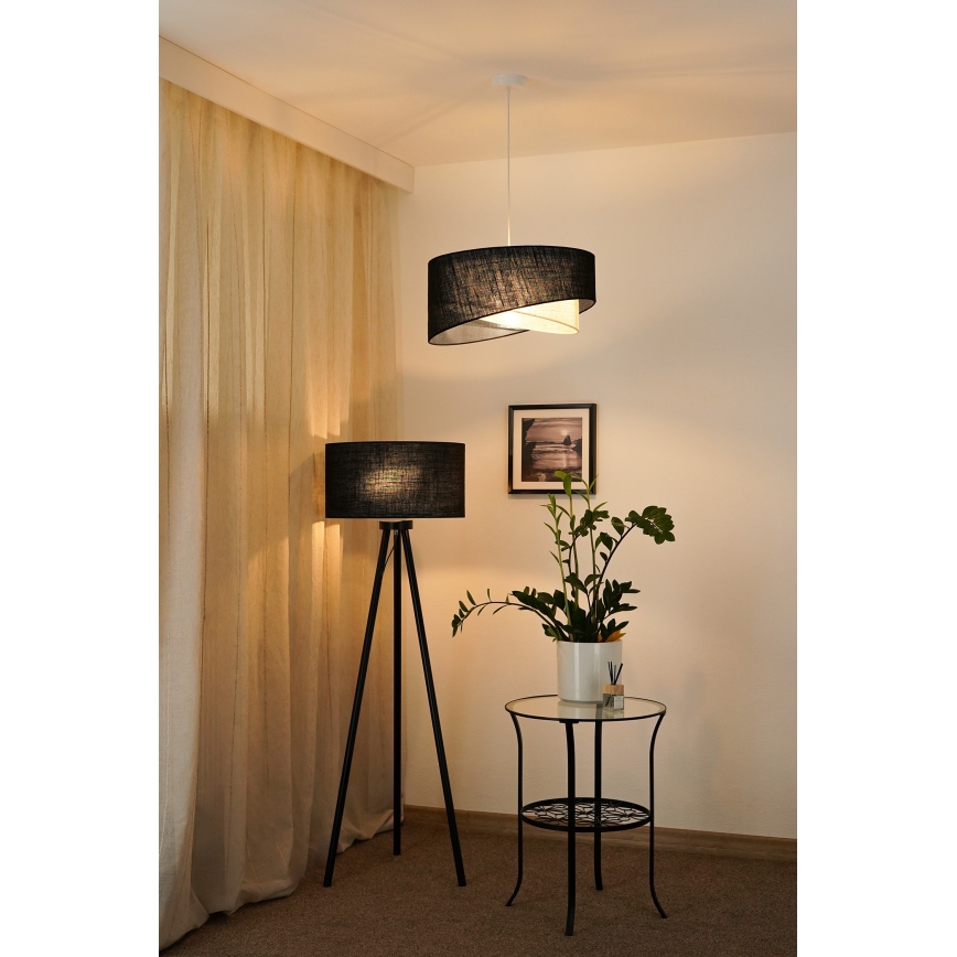 Brilagi - LED Chandelier on a string LYRA 1xE27/15W/230V black/creamy