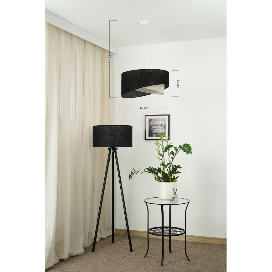 Brilagi - LED Chandelier on a string LYRA 1xE27/15W/230V black/creamy