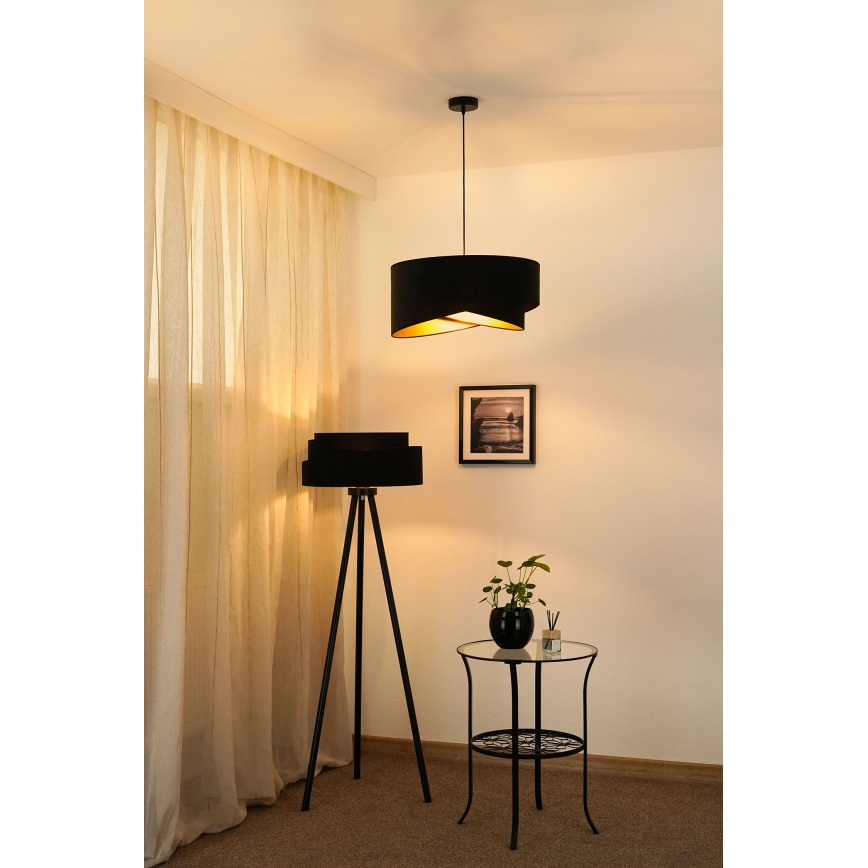 Brilagi - LED Chandelier on a string LYRA 1xE27/15W/230V black/gold