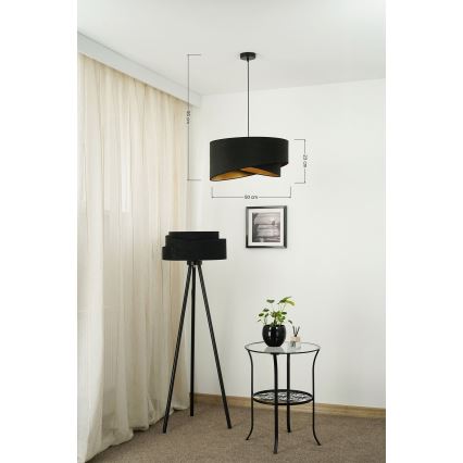 Brilagi - LED Chandelier on a string LYRA 1xE27/15W/230V black/gold