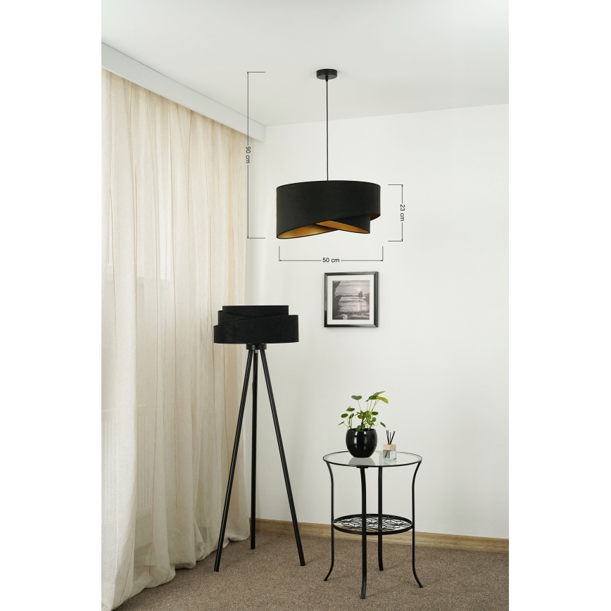 Brilagi - LED Chandelier on a string LYRA 1xE27/15W/230V black/gold