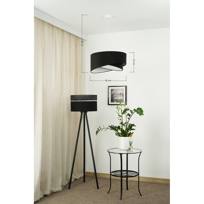Brilagi - LED Chandelier on a string LYRA 1xE27/15W/230V black/white