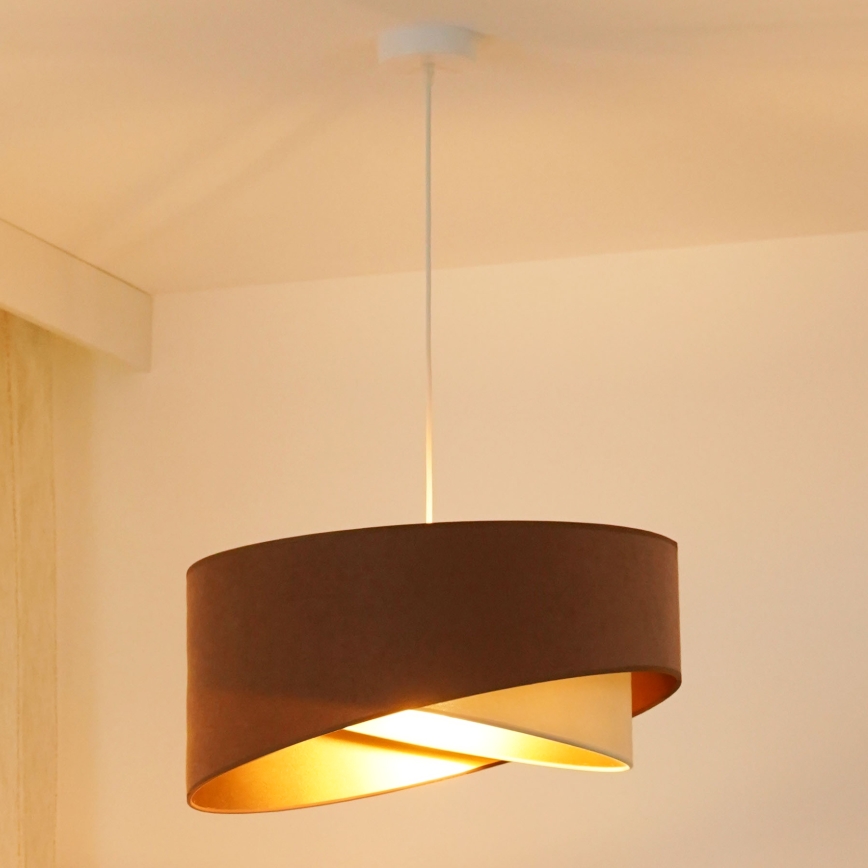 Brilagi - LED Chandelier on a string LYRA 1xE27/15W/230V brown/creamy/gold