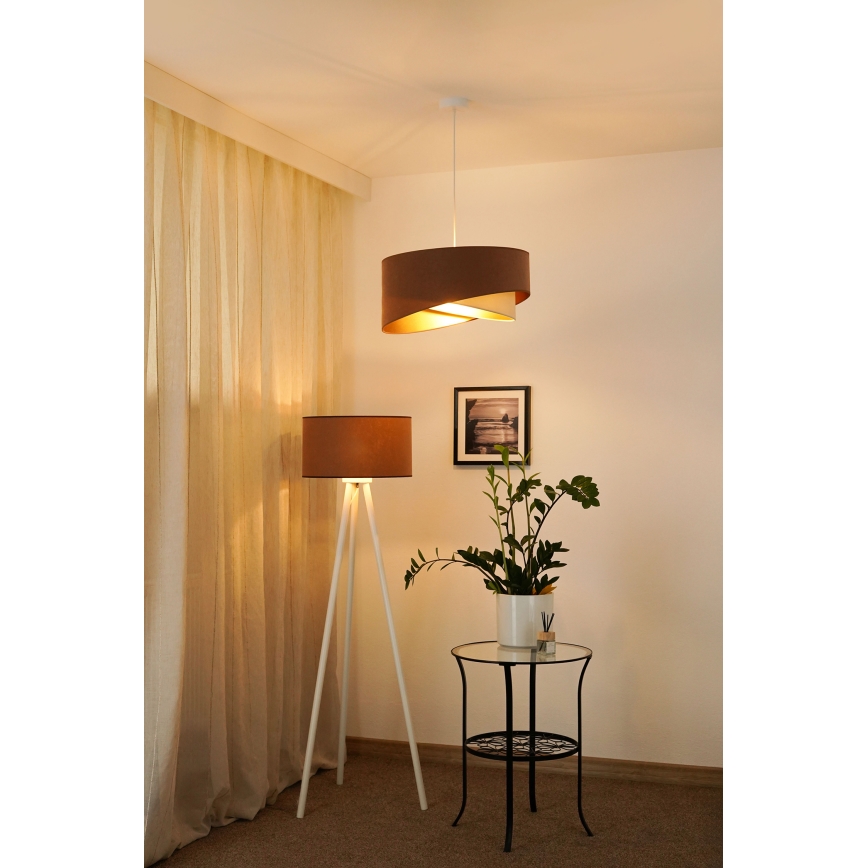 Brilagi - LED Chandelier on a string LYRA 1xE27/15W/230V brown/creamy/gold