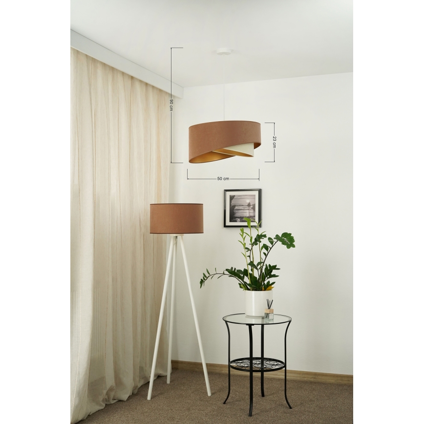 Brilagi - LED Chandelier on a string LYRA 1xE27/15W/230V brown/creamy/gold