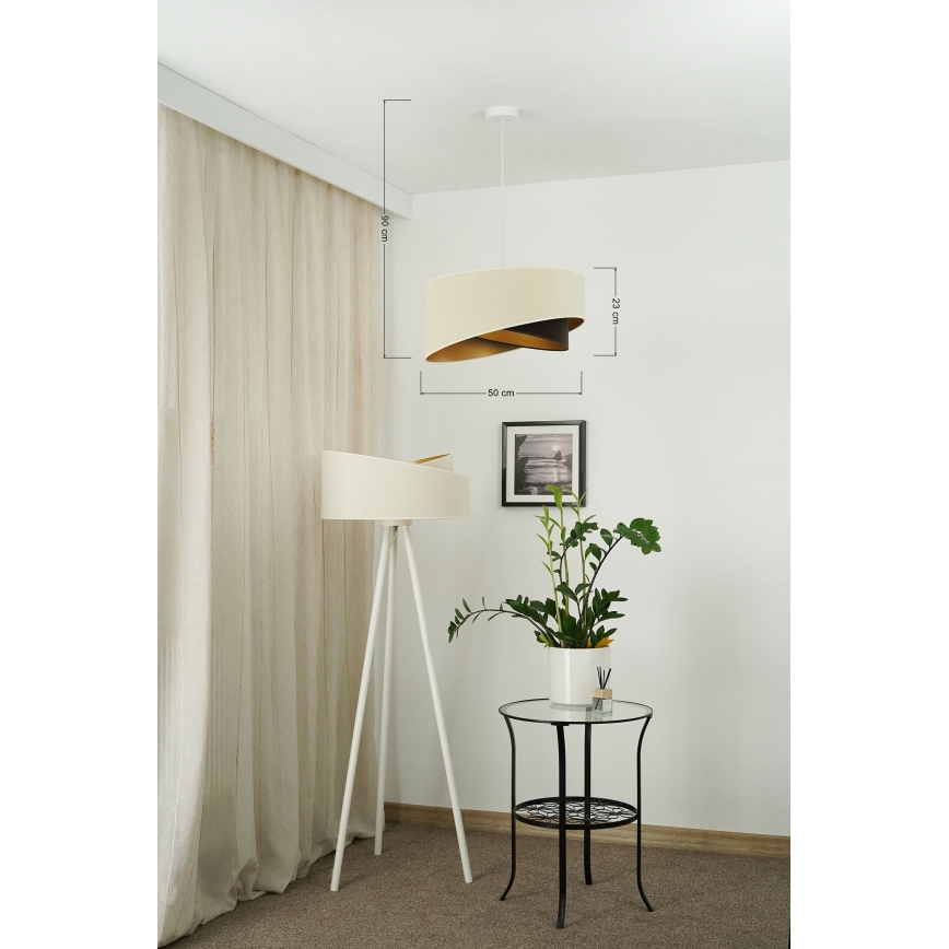 Brilagi - LED Chandelier on a string LYRA 1xE27/15W/230V creamy/black/gold