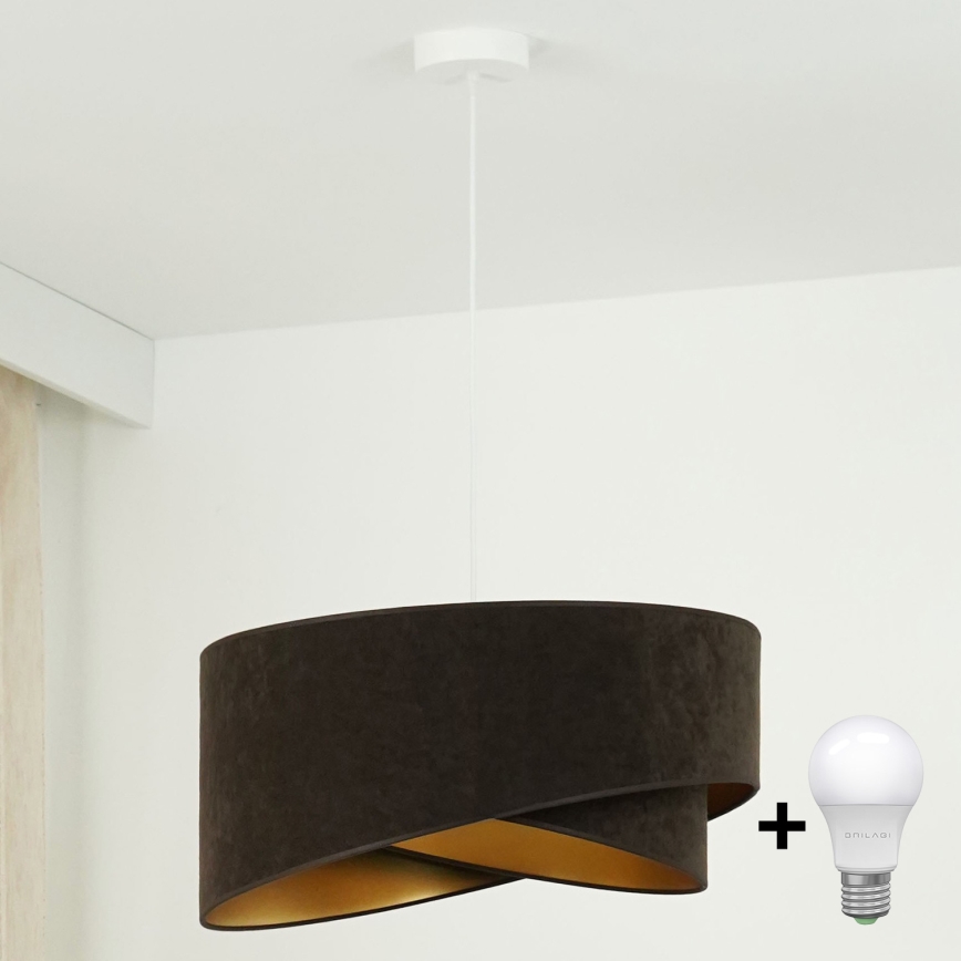 Brilagi - LED Chandelier on a string LYRA 1xE27/15W/230V dark brown/gold