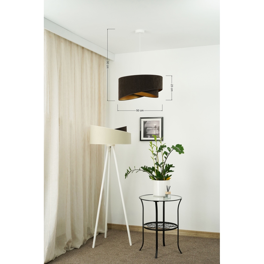 Brilagi - LED Chandelier on a string LYRA 1xE27/15W/230V dark brown/gold