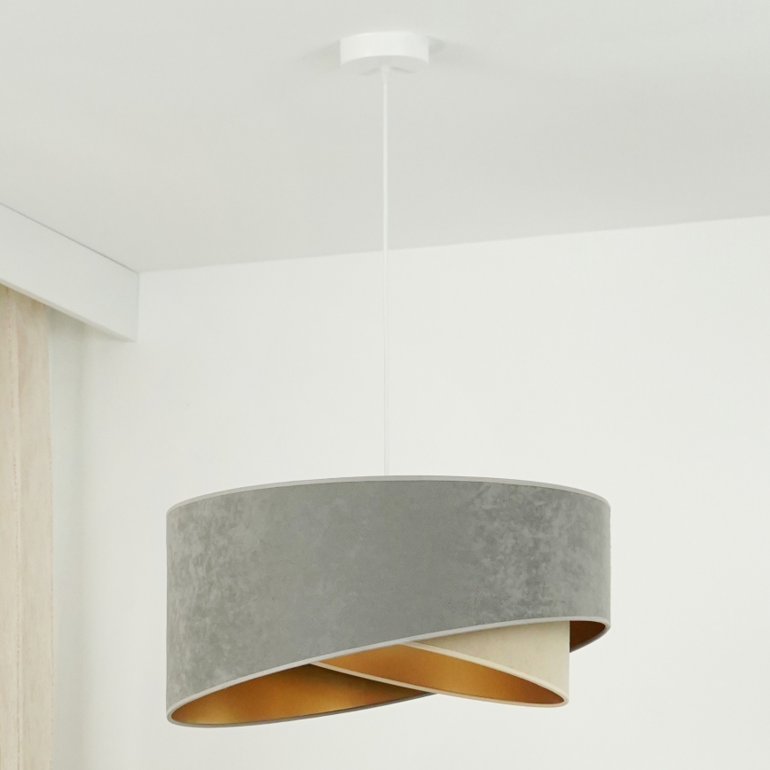 Brilagi - LED Chandelier on a string LYRA 1xE27/15W/230V grey/beige/gold
