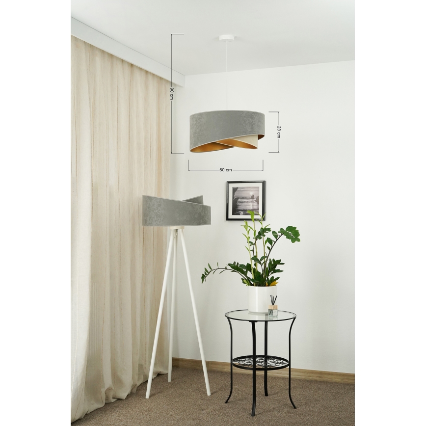 Brilagi - LED Chandelier on a string LYRA 1xE27/15W/230V grey/beige/gold