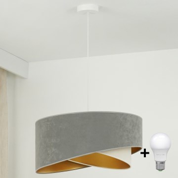 Brilagi - LED Chandelier on a string LYRA 1xE27/15W/230V grey/creamy/gold
