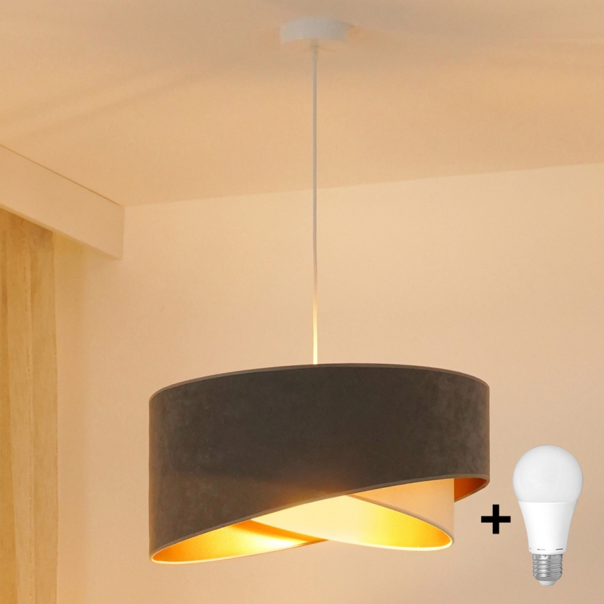 Brilagi - LED Chandelier on a string LYRA 1xE27/15W/230V grey/creamy/gold
