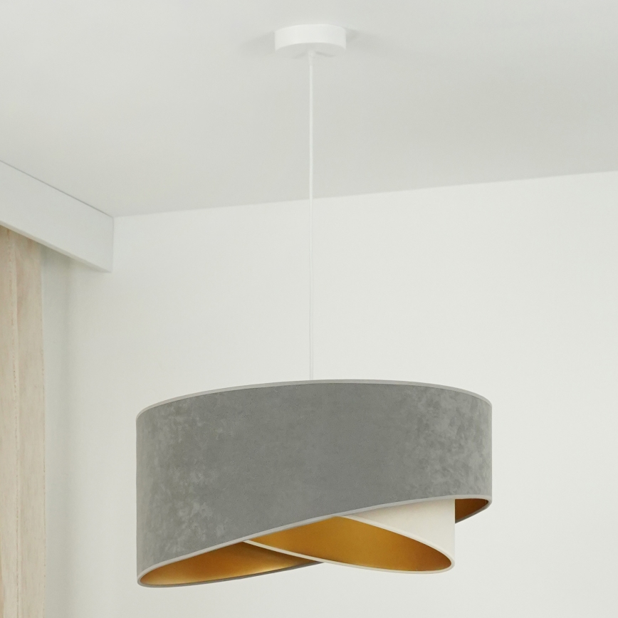 Brilagi - LED Chandelier on a string LYRA 1xE27/15W/230V grey/creamy/gold