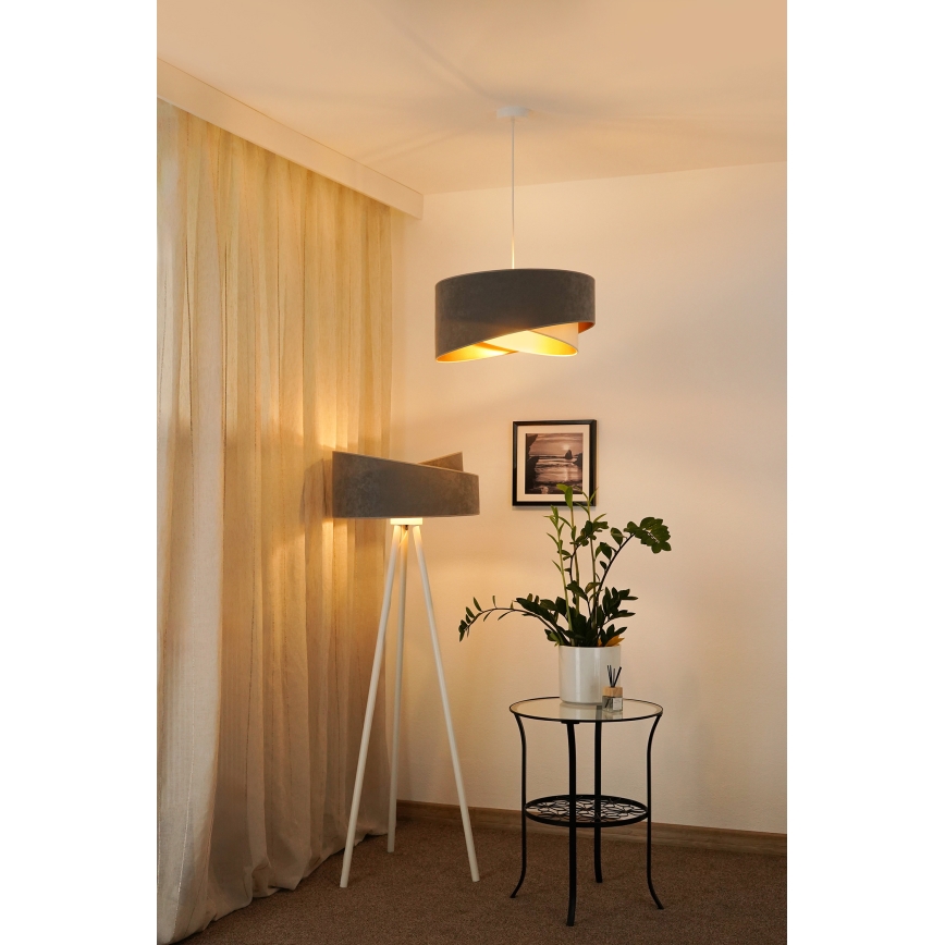 Brilagi - LED Chandelier on a string LYRA 1xE27/15W/230V grey/creamy/gold