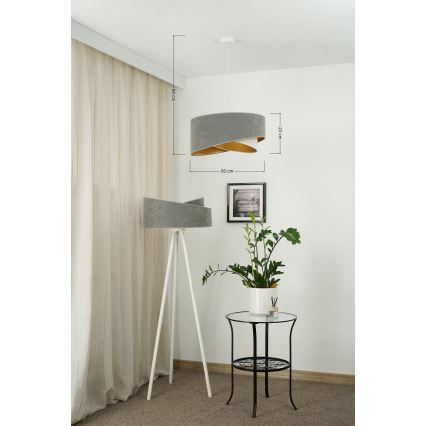 Brilagi - LED Chandelier on a string LYRA 1xE27/15W/230V grey/creamy/gold