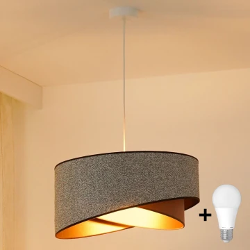 Brilagi - LED Chandelier on a string LYRA 1xE27/15W/230V grey/creamy/gold