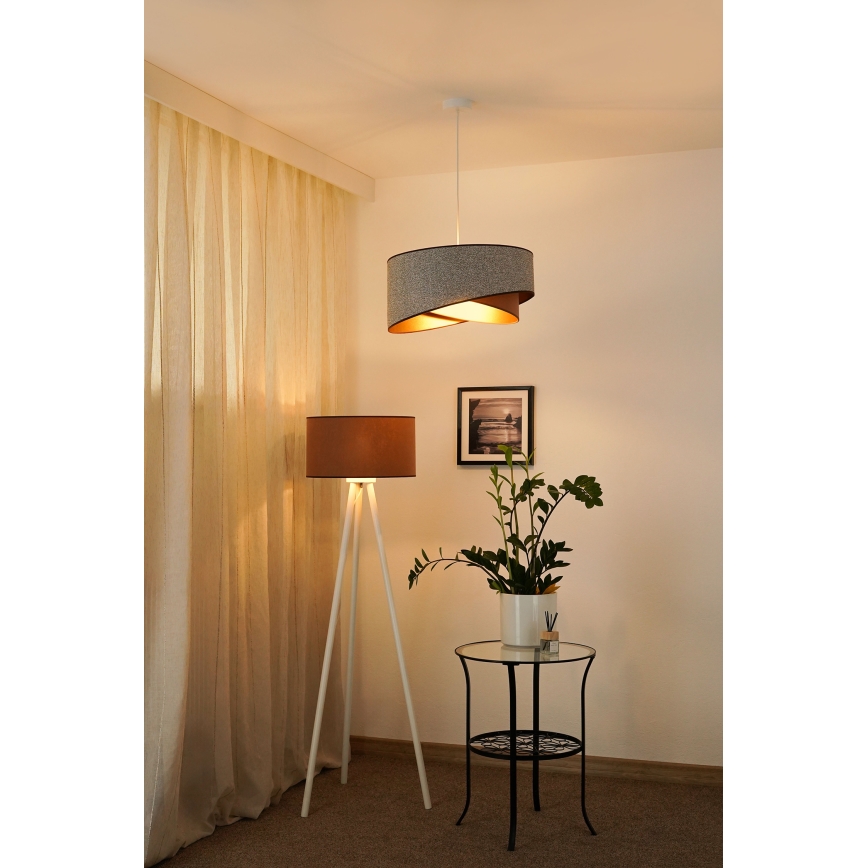 Brilagi - LED Chandelier on a string LYRA 1xE27/15W/230V grey/creamy/gold