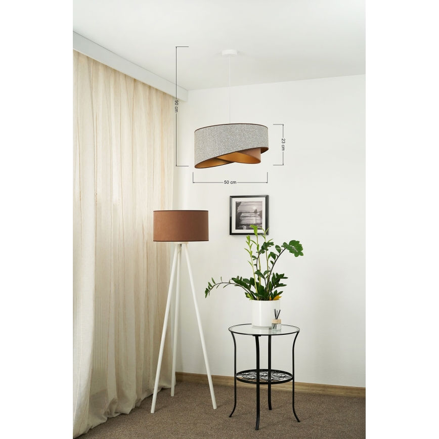 Brilagi - LED Chandelier on a string LYRA 1xE27/15W/230V grey/creamy/gold