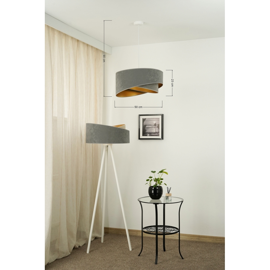 Brilagi - LED Chandelier on a string LYRA 1xE27/15W/230V grey/gold