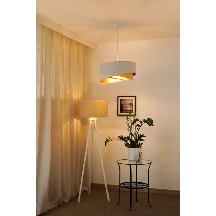 Brilagi - LED Chandelier on a string LYRA 1xE27/15W/230V white/beige/gold